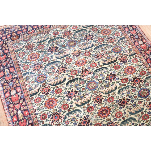 Early 20th Century Antique Zabihi Collection Ivory Field Persian Bidjar Gallery Rug - 5'9" x 11' For Sale - Image 5 of 12