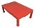 Large Ming Style Red Painted Raffia Coffee Table For Sale