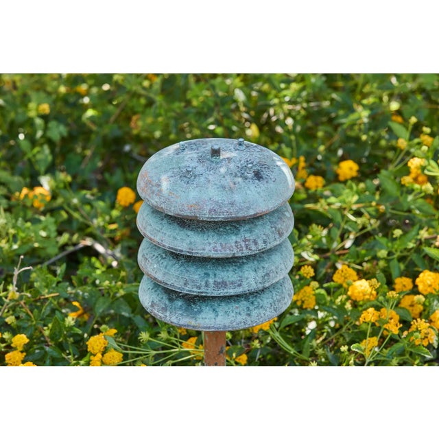 Mid-Century Modern 'Gibson' Verdigris Patinated Outdoor Bollard Light by Gary Gibson For Sale - Image 3 of 12