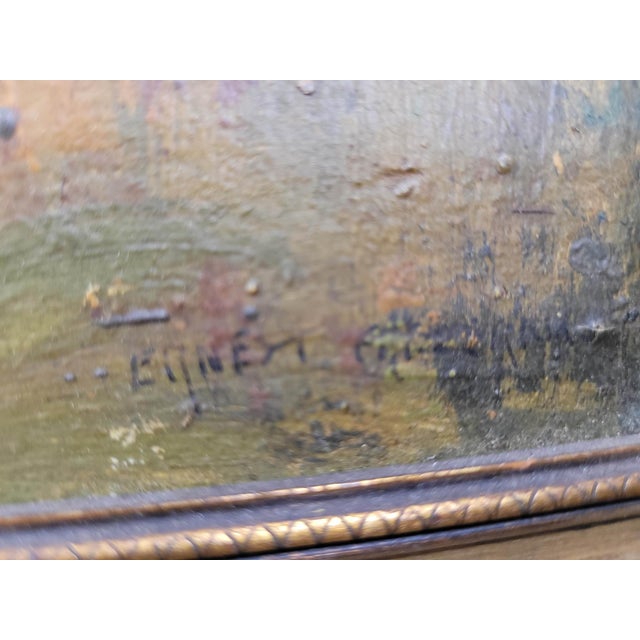 Chocolate 1920s Ernest Fredericks Autumn River Landscape, Oil on Board, American Impressionist For Sale - Image 8 of 9