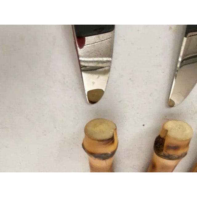 French Cutlery in Faux Bamboo, 1970, Set of 12 For Sale - Image 4 of 12