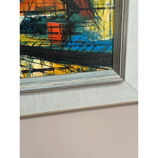 Sigma, City Motif with Bridge, 1960s, Oil on Canvas, Framed For Sale - Image 6 of 18