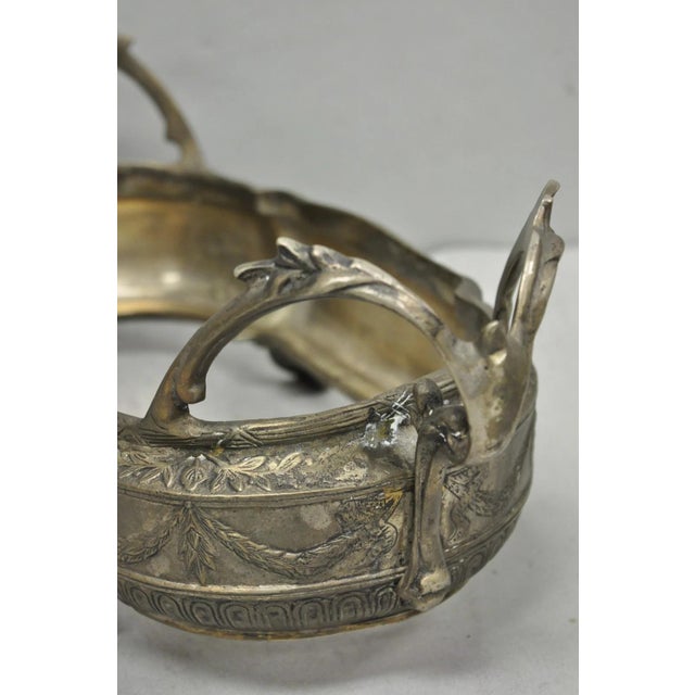 Vintage French Louis XVI Baroque Style Bronze Planter Centerpiece Bowl Dish For Sale - Image 10 of 18