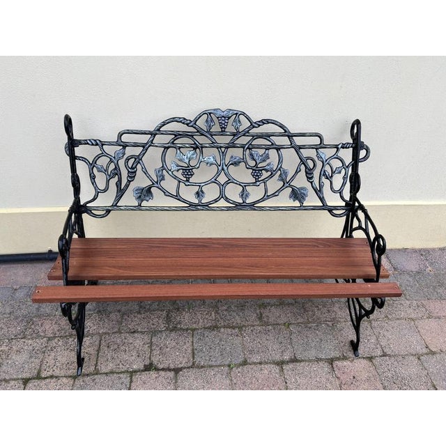 Antique Victorian Blacksmith-Made Cast Iron Garden Bench For Sale - Image 6 of 6