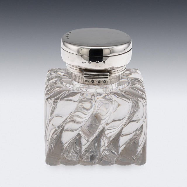 Antique Scottish Silver Clock and Inkwell by Hamilton & Inches, 1903 For Sale - Image 6 of 18