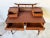 Wood Vintage British Colonial Style Faux Burnt Bamboo and Grasscloth Pagoda Desk and Chair For Sale - Image 7 of 10
