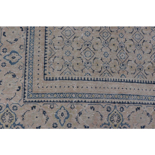 Antique Persian Tabriz Rug With All-Over Small Tribal Design in Muted Tones 10'2 X 13'6 For Sale - Image 10 of 12