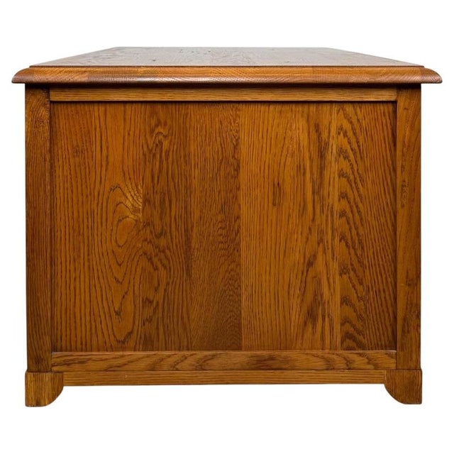 Vintage Low Oak Chest of Drawers For Sale - Image 6 of 11