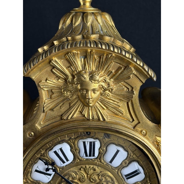 Gold Gilt Bronze Mantel Clock, 1850s For Sale - Image 8 of 15