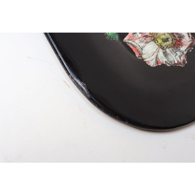 Large Vintage Lacquered Metal Litho Ribbon and Floral Tray by Piero Fornasetti For Sale - Image 17 of 18