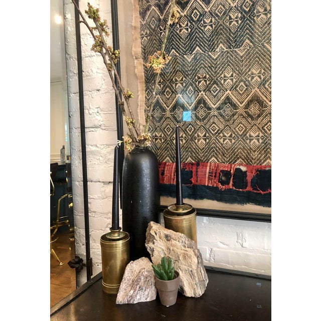 Late 20th Century Brass Candle Holders - a Pair For Sale - Image 9 of 9