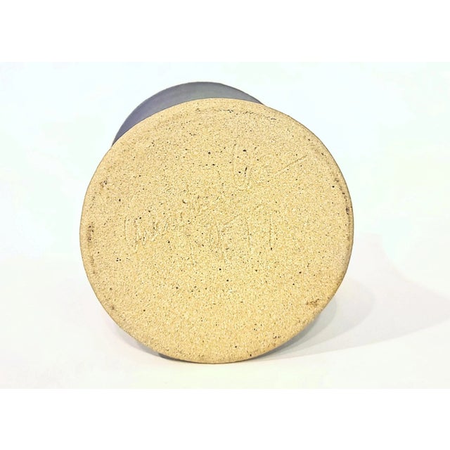 Royal Blue 1970's Signed Mark Chamberlain Lidded Vessel For Sale - Image 8 of 10