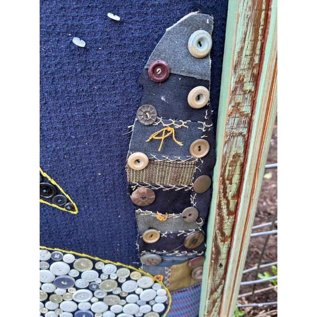 Swan Folk Art With Buttons by Maine Artist Mary Teeter For Sale In Philadelphia - Image 6 of 10