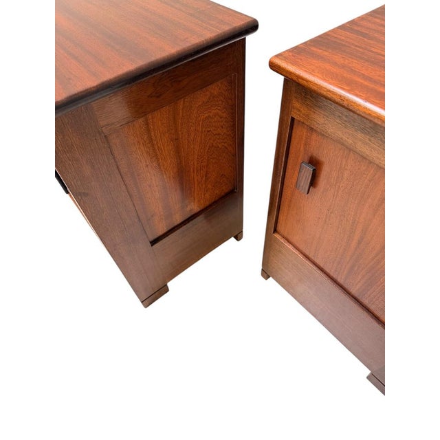 Art Deco Modernist Nightstands by J.A. Muntendam for L.O.V. Oosterbeek, 1920s, Set of 2 For Sale - Image 11 of 14