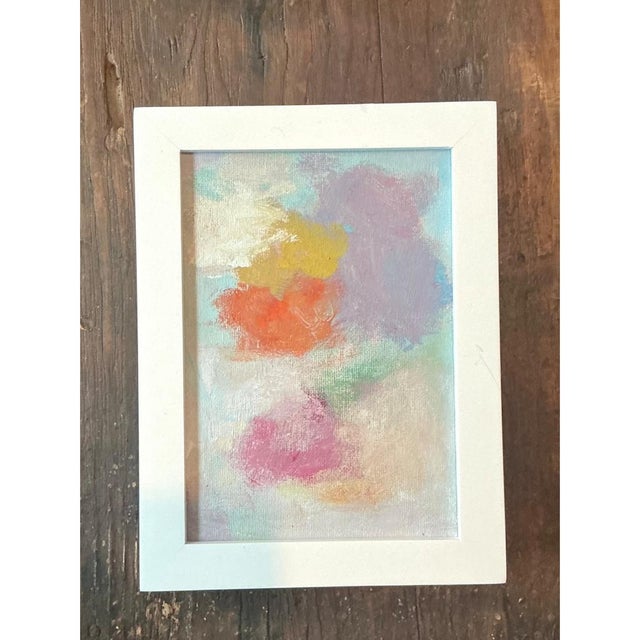 Vintage Abstract Expressionist Style Painting on Board For Sale - Image 9 of 12