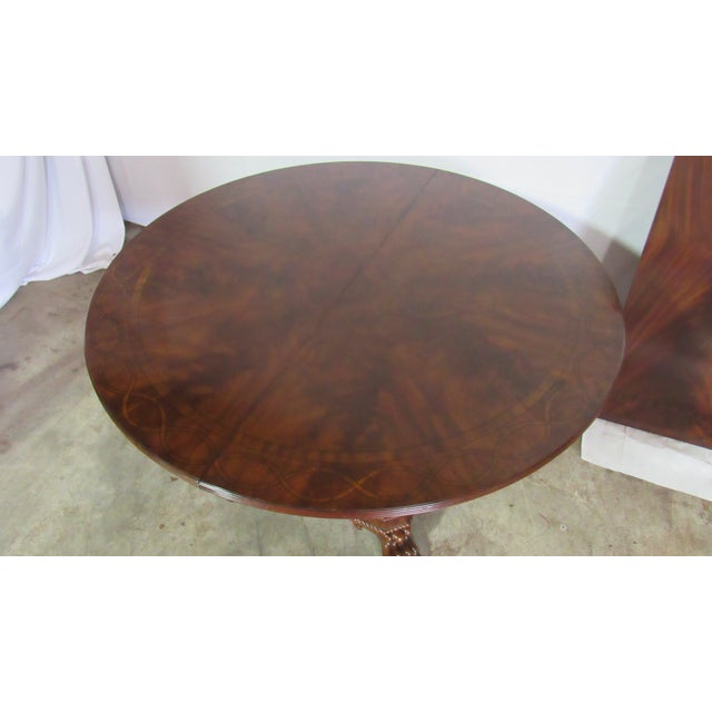 Wood 1980s Maitland Smith Round Mahogany Dining Table Chippendale Amazing For Sale - Image 7 of 7