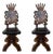 20th Century Pair of Spanish Polychromed Sgabello Carved Side Chair or Stool For Sale