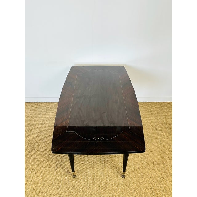 Wood Art Deco Dining Table in Macassar Ebony, 1940s For Sale - Image 7 of 18