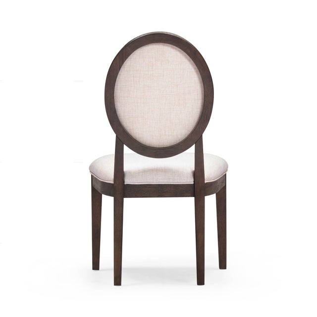 Mila Dark Brown and Beige Performance Fabric Side Chair, Set of 2 For Sale In Los Angeles - Image 6 of 9