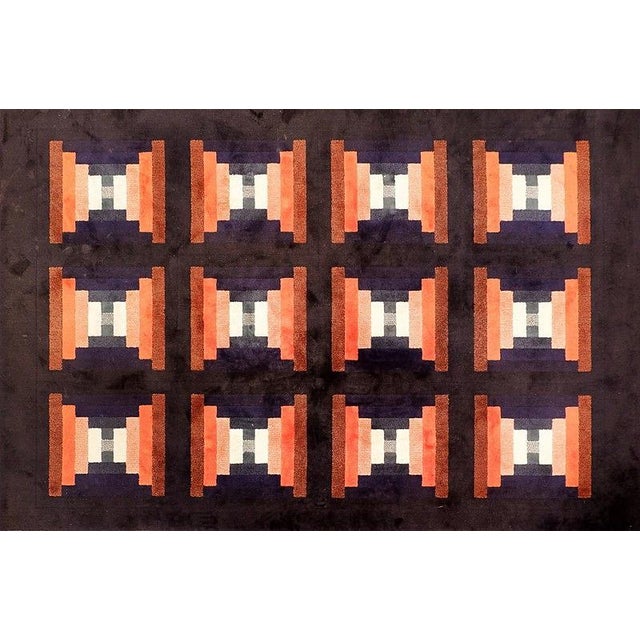 Black Spanish Geometric Short Pile Rug, 1970s For Sale - Image 8 of 9