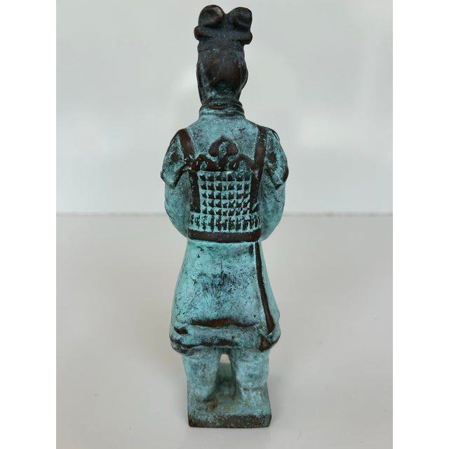 Vintage Bronze Verdigris Replica of Chinese “Teracotta” Warrior For Sale In Miami - Image 6 of 7