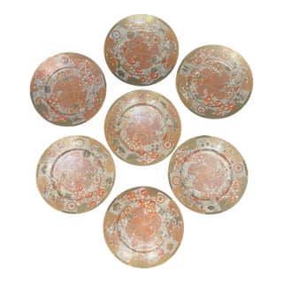 Late 19th Century Rare Meiji Period g.t. Marsh Katani Porcelain Plate Set - Set of 7 For Sale