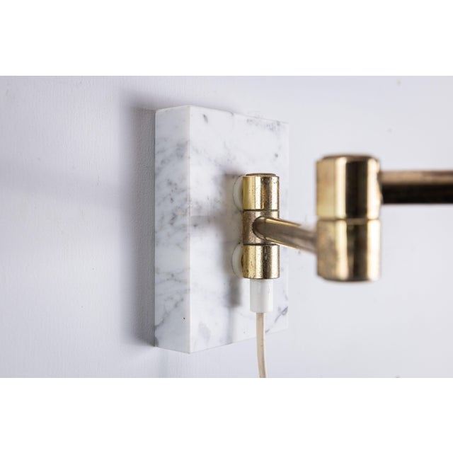 Folding Arm Wall Lamp with Marble Base For Sale - Image 6 of 9