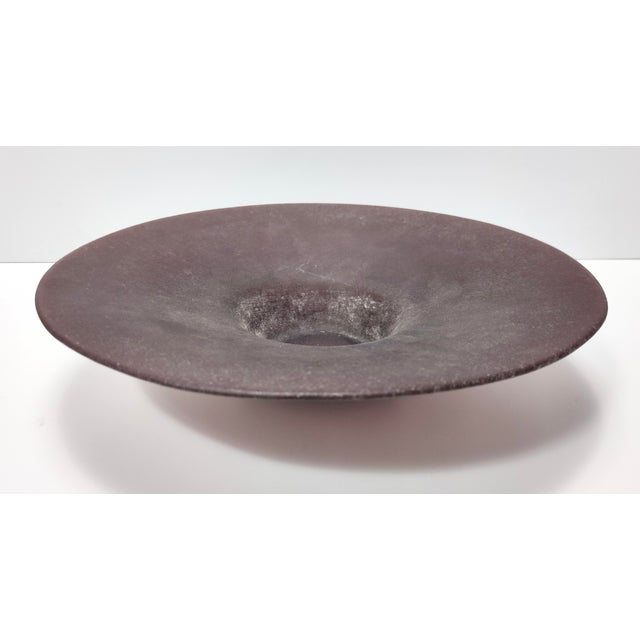 Vintage Italian Brown Scavo Glass Trinket Bowl, 1980s For Sale - Image 12 of 12