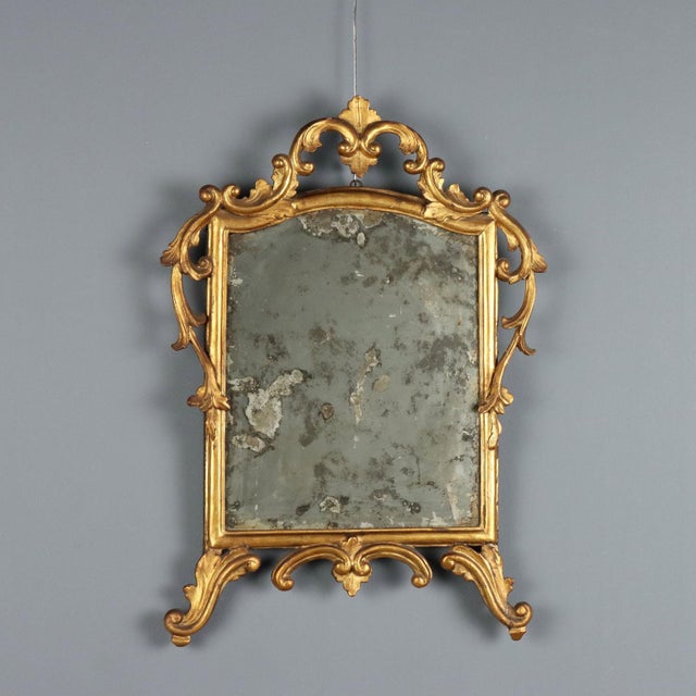 Carved and Gilded Wood Mirror, Italy, 19th Century For Sale - Image 11 of 11