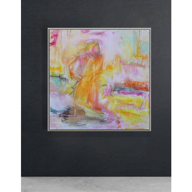 "Monk in the Tulip Garden" by Trixie Pitts Large Abstract Oil Painting For Sale In Nashville - Image 6 of 9
