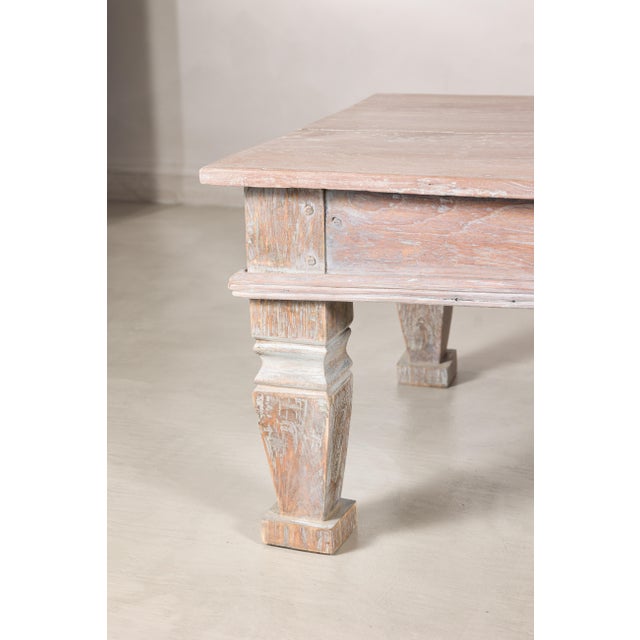 Vintage Whitewashed Teak Coffee Table with Single Drawer For Sale - Image 9 of 18