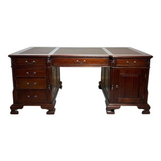 Double Face Desk in Mahogany For Sale