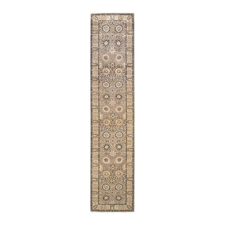 Mogul, One-of-a-Kind Hand-Knotted Area Rug in Light Gray, 3' 1" x 14' 7" For Sale