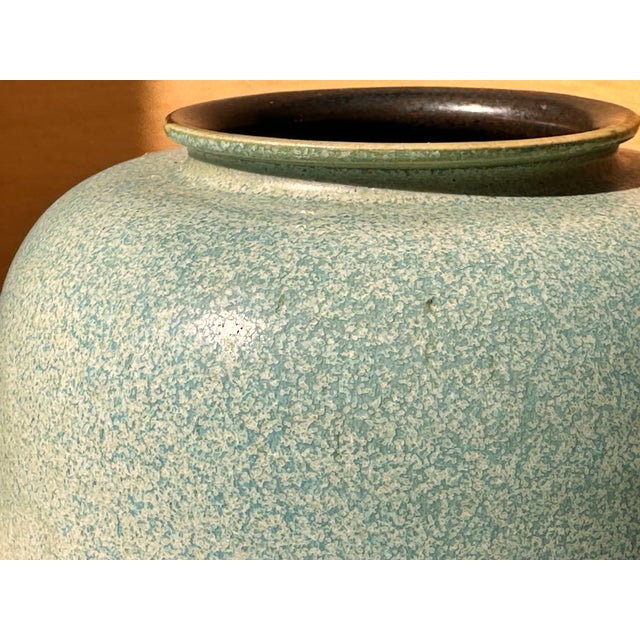 Ceramic Ceramic Vase in Turquoise Tones by Carl Fischer, Germany, 1950s For Sale - Image 7 of 11