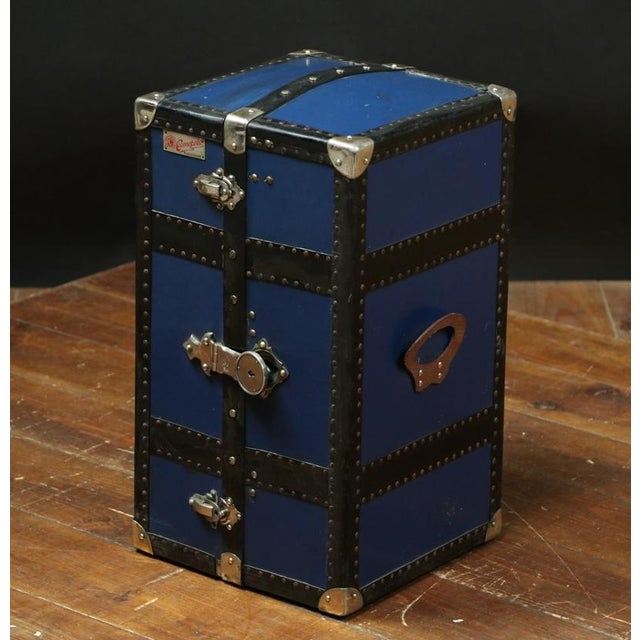 Textile Blue Wardrobe Trunk for Dolls from the Cosmopolis Brand, 1920s For Sale - Image 7 of 10
