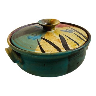 Bill Creitz Studio Pottery Large Lidded Serving Bowl For Sale