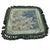 French Antique Silk Tapestry Cushion Cover With Tassel Fringe, Blue & Ivory Floral, 23"x23" For Sale - Image 3 of 5