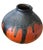 Beautiful French mid-century black matte and red decorative object. Hand-crafted in Vallauris, France. Eye-catching colors...