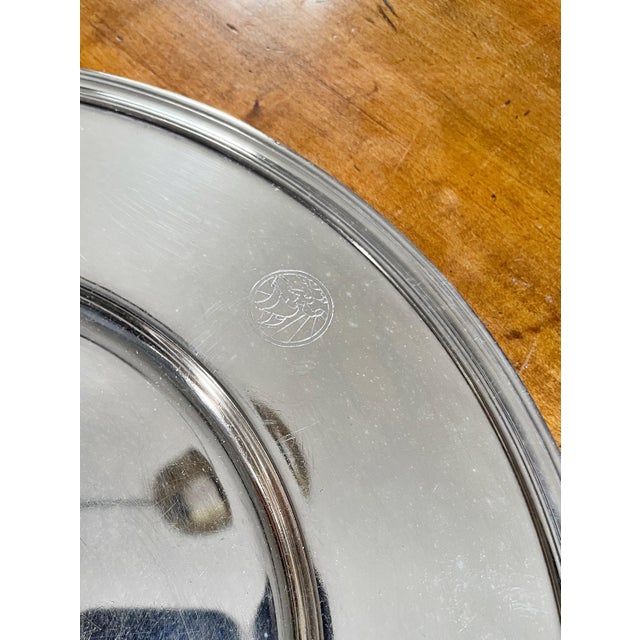 A fabulous vintage heavy silver plated serving tray, made by Christofle to serve Petrossian caviar! In excellent...