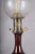 Amber-Brown Glass and Brass Table Lamp with Etched Glass Globe, 1950s For Sale - Image 10 of 18