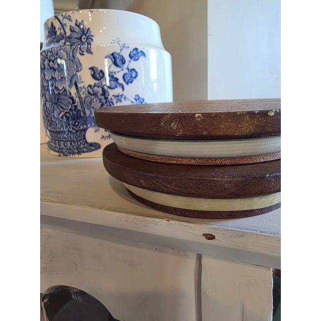 Four Vintage English Blue and White Storage Canisters For Sale - Image 12 of 17