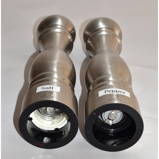 Large Peugeot Paris Stainless Steel Bistro Pepper and Salt Mill For Sale - Image 12 of 17