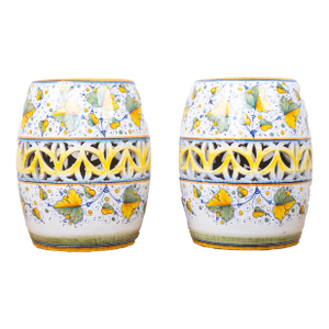 1990s Pair of Ceramic Garden Stools