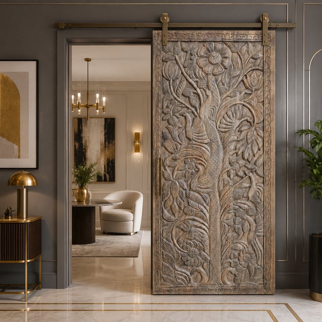 Wood Hand-Carved Wooden Tree of Life Wall Panel | Rustic Modern Organic Folk Art Sculpture 84x36 For Sale - Image 7 of 7