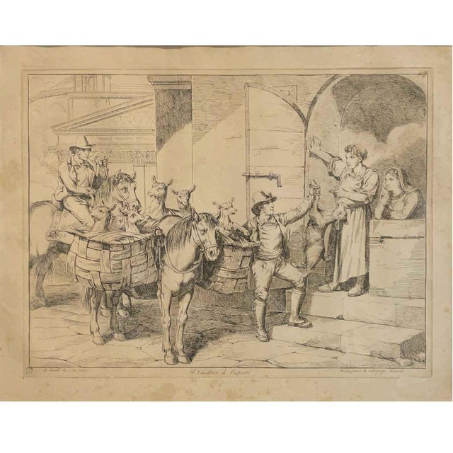 Bartolomeo Pinelli, Popular Costumes, 1831, Etchings, Framed, Set of 6 For Sale - Image 3 of 7