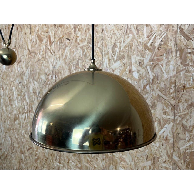 Gold Mid-Century Brass Double Counterbalance Pendant Lamp by Florian Schulz For Sale - Image 8 of 14