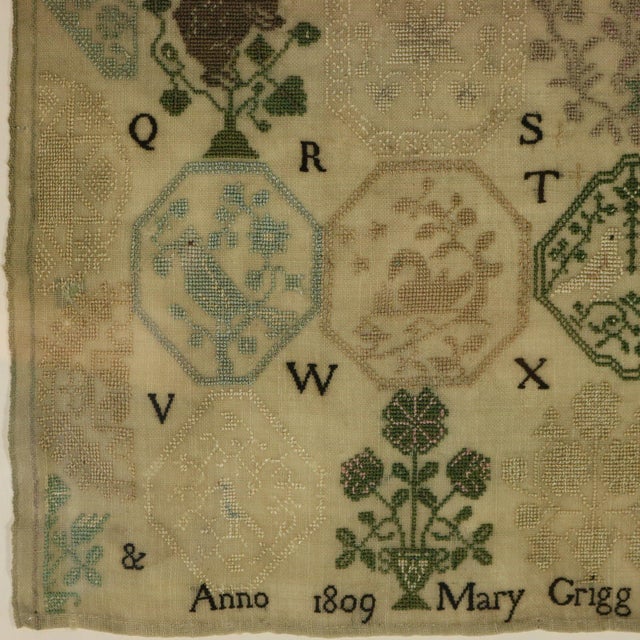 Antique Quaker Sampler, 1809, Mary Grigg, Banwell For Sale - Image 6 of 18