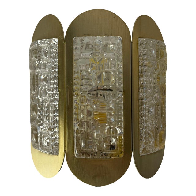 Gold Glass Wall Lamp from Vitrika, Denmark For Sale