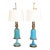 1950s Paul Hanson French Blue Opaline Glass Lamp Pair For Sale
