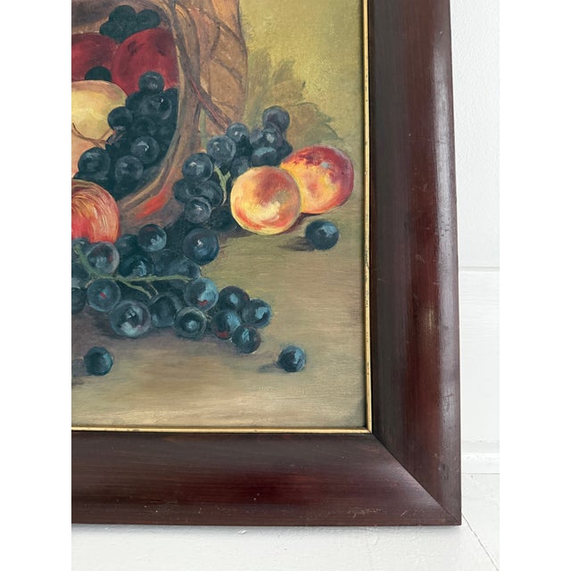 Late 19th Century Late 19th Century Victorian Oil on Canvas Fruit Still Life - Unknown Artist For Sale - Image 5 of 7